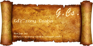 Gózony Csaba névjegykártya