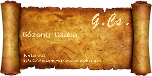 Gózony Csaba névjegykártya